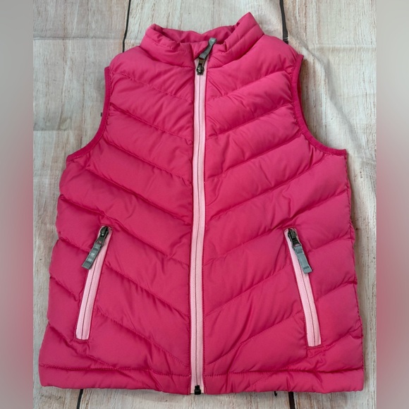 Hanna Anderson Down Puffer Vest Girls Size 8 Pink Superlight Packable - Picture 1 of 5